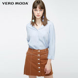 Vero Moda Women's OL Style Vintage V-neckline Pure Shirt | 319131553